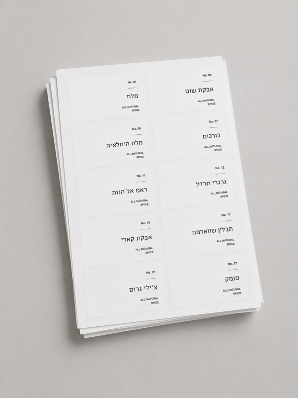 מדבקות תבלינים 4x6 ס״מ