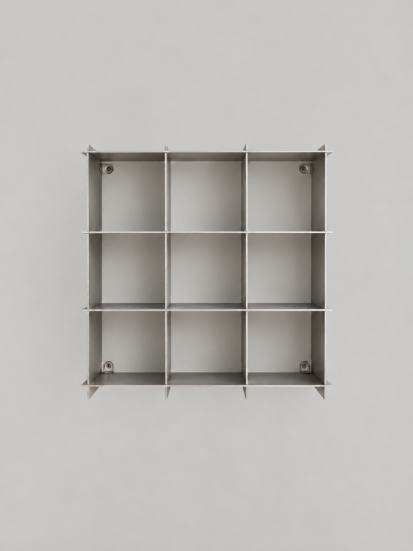 מדף נירוסטה עם תאים